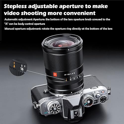 Miniatura 2 de VILTROX Lente de montaje F1.4 f1.4 Z de 0.512 in, lente ultra gran angular APS-C AF Prime para cámaras sin espejo Z50 Z30 Z6II Z7II Z6 Z7 Z7