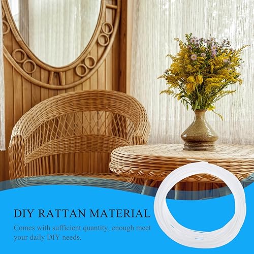 Miniatura 4 de GANAZONO Reparación de muebles de patio, 1 rollo de reparación de ratán redondo, material de ratán, correas de bastón, suministros de tejer, kit de