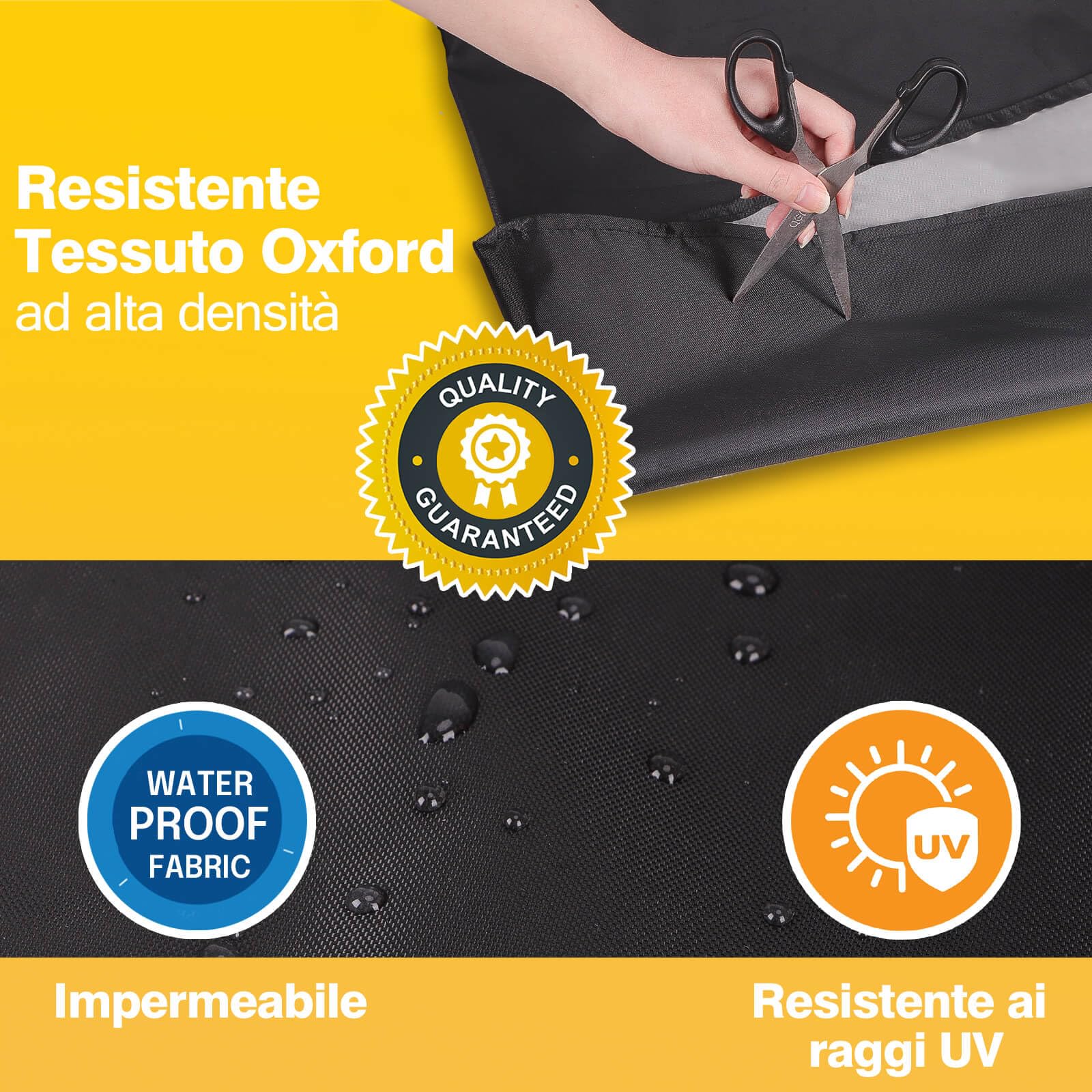 Reinalin Copertura per Ombrellone, Impermeabile Copertura Ombrellone da Giardino con Cerniera e Palo, Tessuto Oxford, Antivento, Anti-UV (265 x 40/70/50 cm)