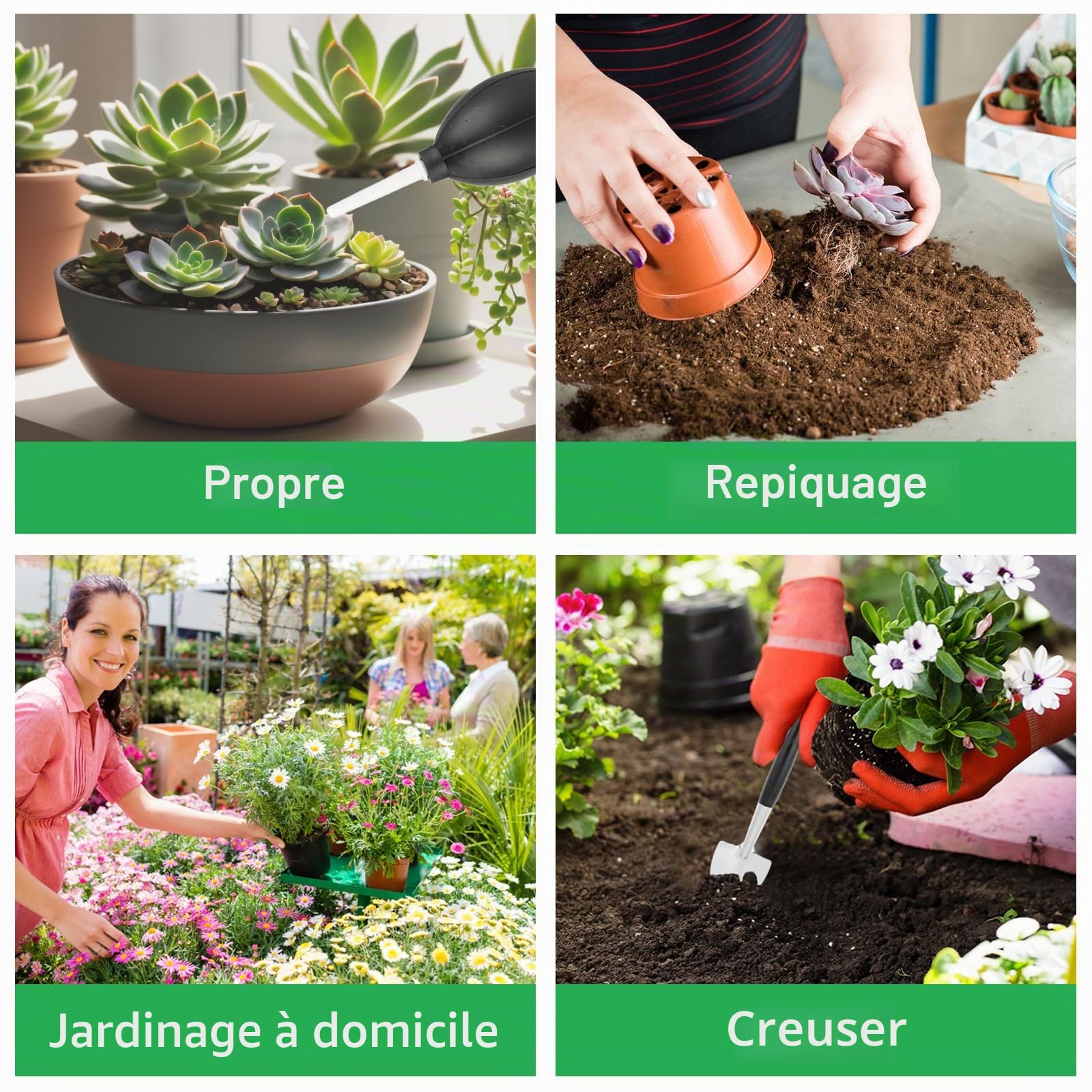 Outils Jardinage Outils de Jardinage Tapis de Rempotage 16 Pièces avec Tapis de Rempotage Pliable Outils Succulentes Idéal et Plantes d'Intérieur