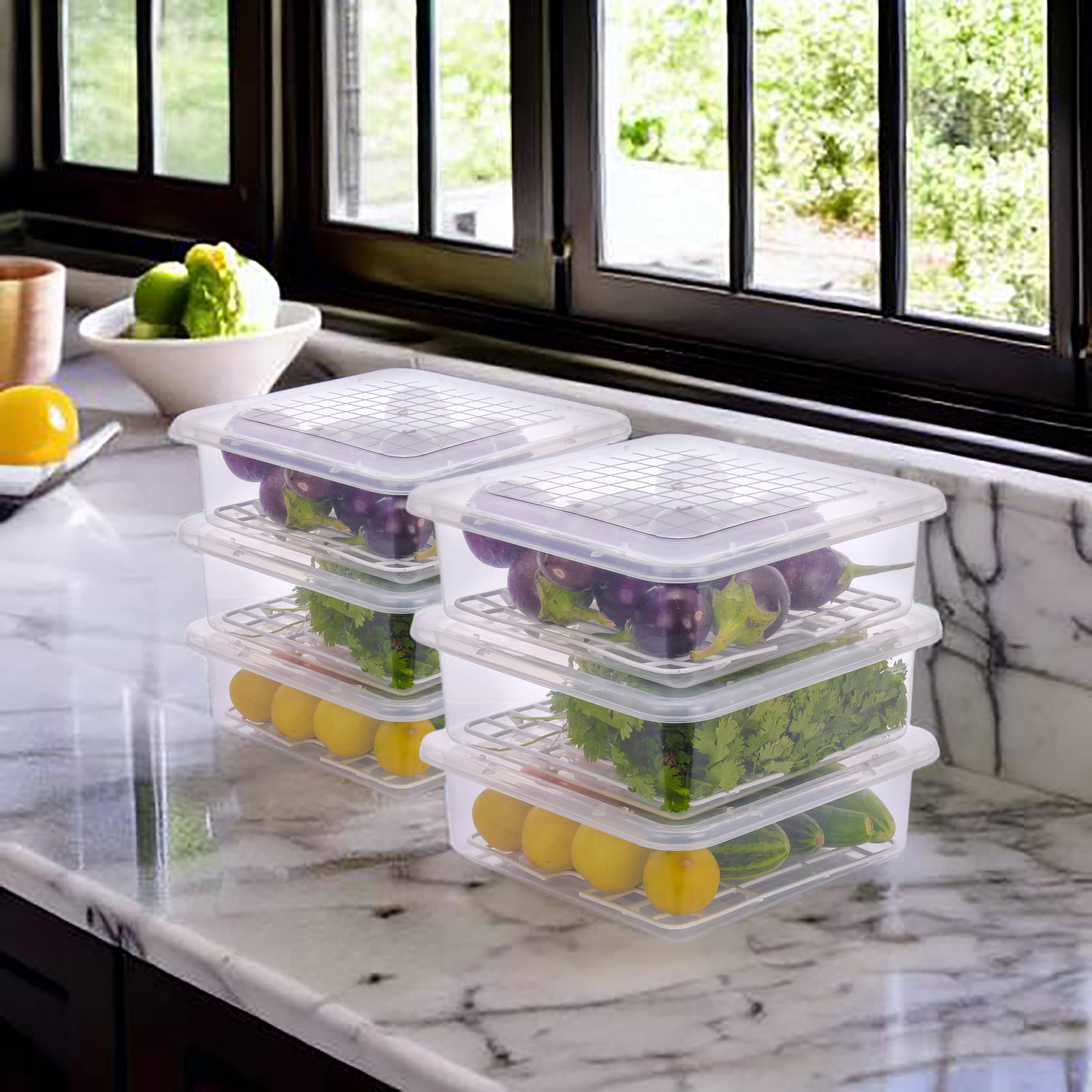 See full amazon price history chart for Homeor Plastic Multi-Purpose Food Storage Container With Removable Drain Plate And Lid,Stack-Able Freezer Storage Containers To Keep Fresh For Vegetables,Fruits,Fish,Meat,Transparent,2500 Ml Set Of 6 Homeor Plastic Multi-Purpose Food Storage Container With Removable Drain Plate And Lid,Stack-Able Freezer Storage Containers To Keep Fresh For Vegetables,Fruits,Fish,Meat,Transparent,2500 Ml Set Of 6 (B0CR1NHBS5) Amazon Price History, Amazon Price Tracker