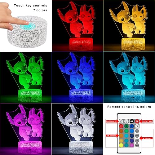 Miniatura 6 de TSKJYLFF Lámpara de puntada, juguetes de puntada LED 3D, control remoto inteligente, luz de puntada de 7 + 16 colores para puntada de Navidad,