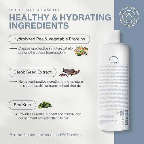 Miniatura 3 de Neuma Neu Repair Shampoo - Revitalizes, and Strengthens Damaged Hair, Sulfate-Free, Lemon, Lavender and Fir Needle Scent