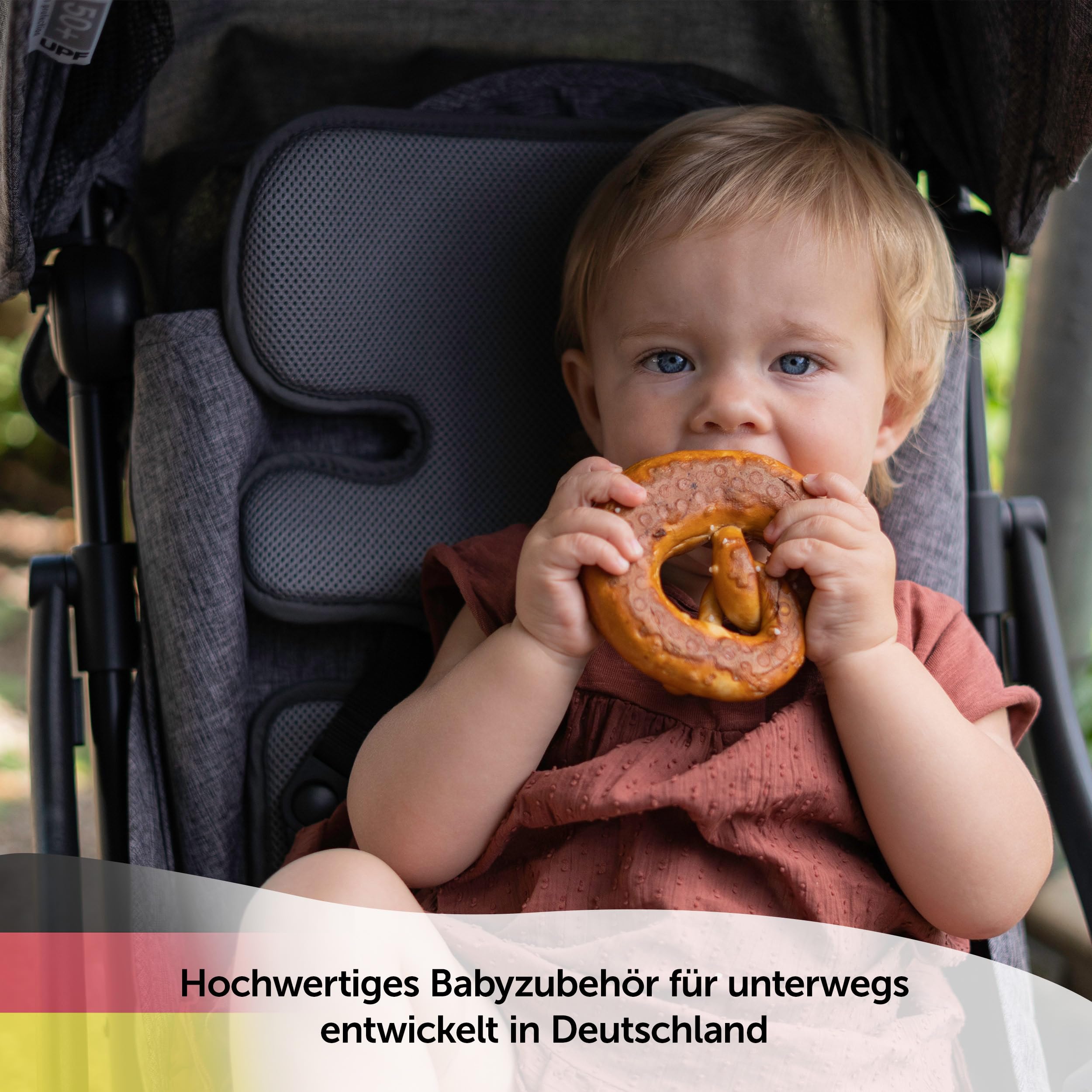 Zamboo Atmungsaktive Sommer Sitzeinlage- Universal Sitzauflage für Kinderwagen, Buggy und Kindersitz - Kühlt und schützt den Sitzbezug vor Flecken - Grau