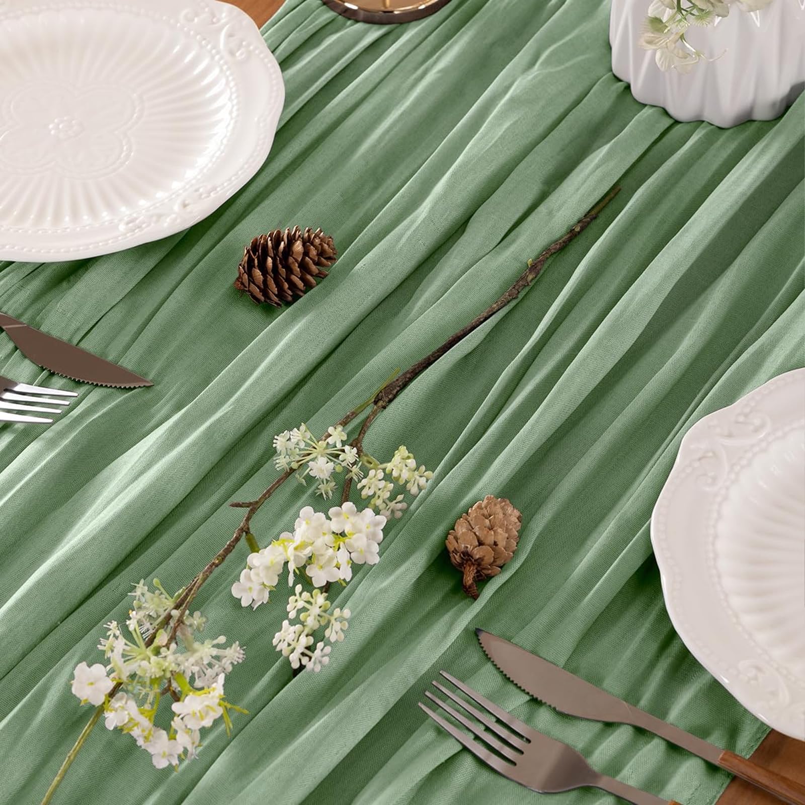 Runner da tavola in tulle velato per fai da te, artigianato, matrimoni, compleanni, tè, picnic, Natale, decorazione della cucina, 90 x 300 cm