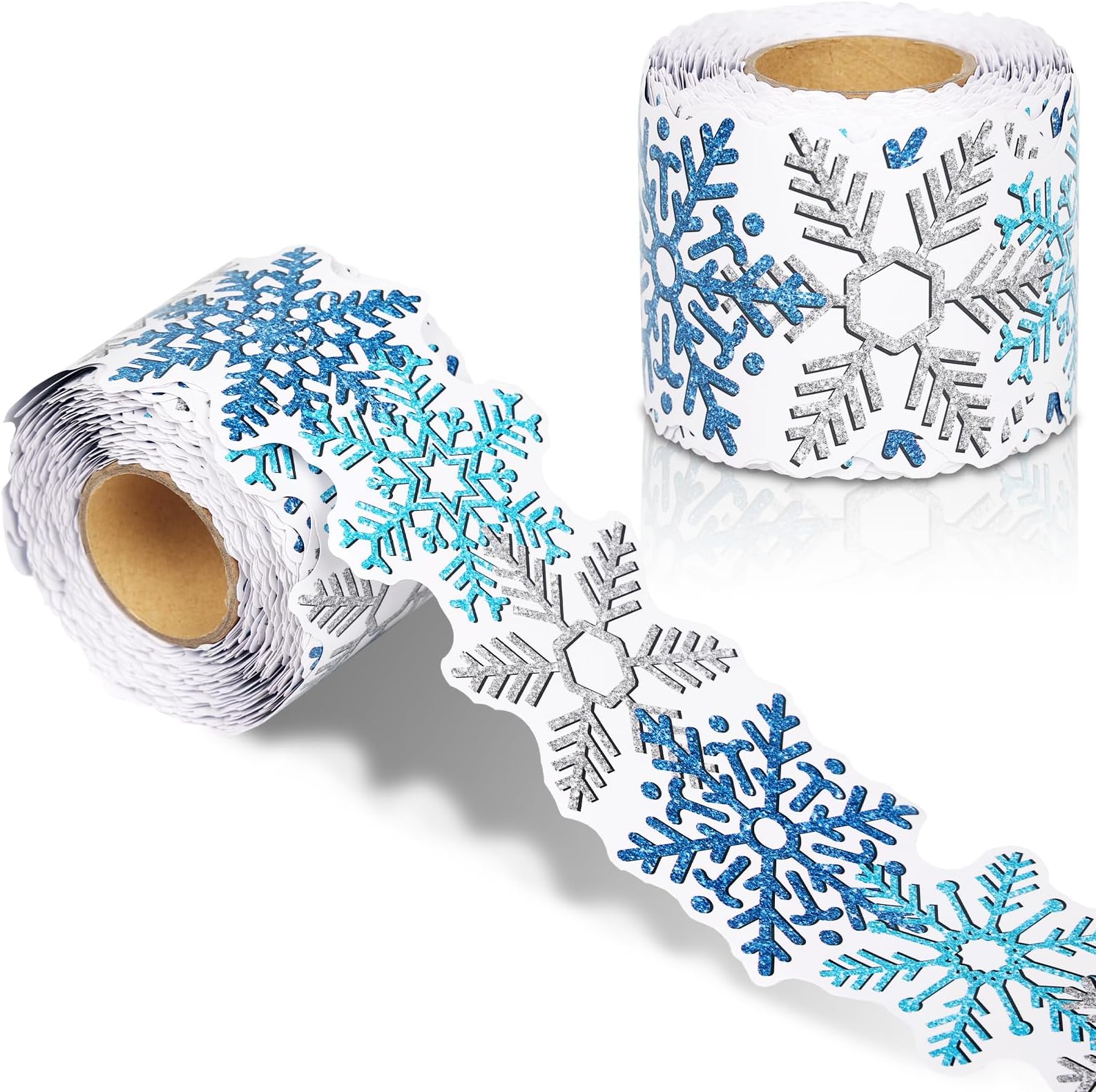 65 Feet Snowflake Bulletin Board Borders Winter Bulletin Board Decorations Snowflake Border Trim for Teacher School Classroom Chalkboard Decorations