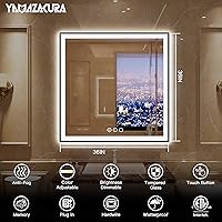 Vista 99 de 88x38 Large Light Bathroom Mirror - Backlit and Front Lighted LED Wall-Mounted Vanity Mirror Modern Rectangle Black Mirror, Dimmable, Anti-Fog