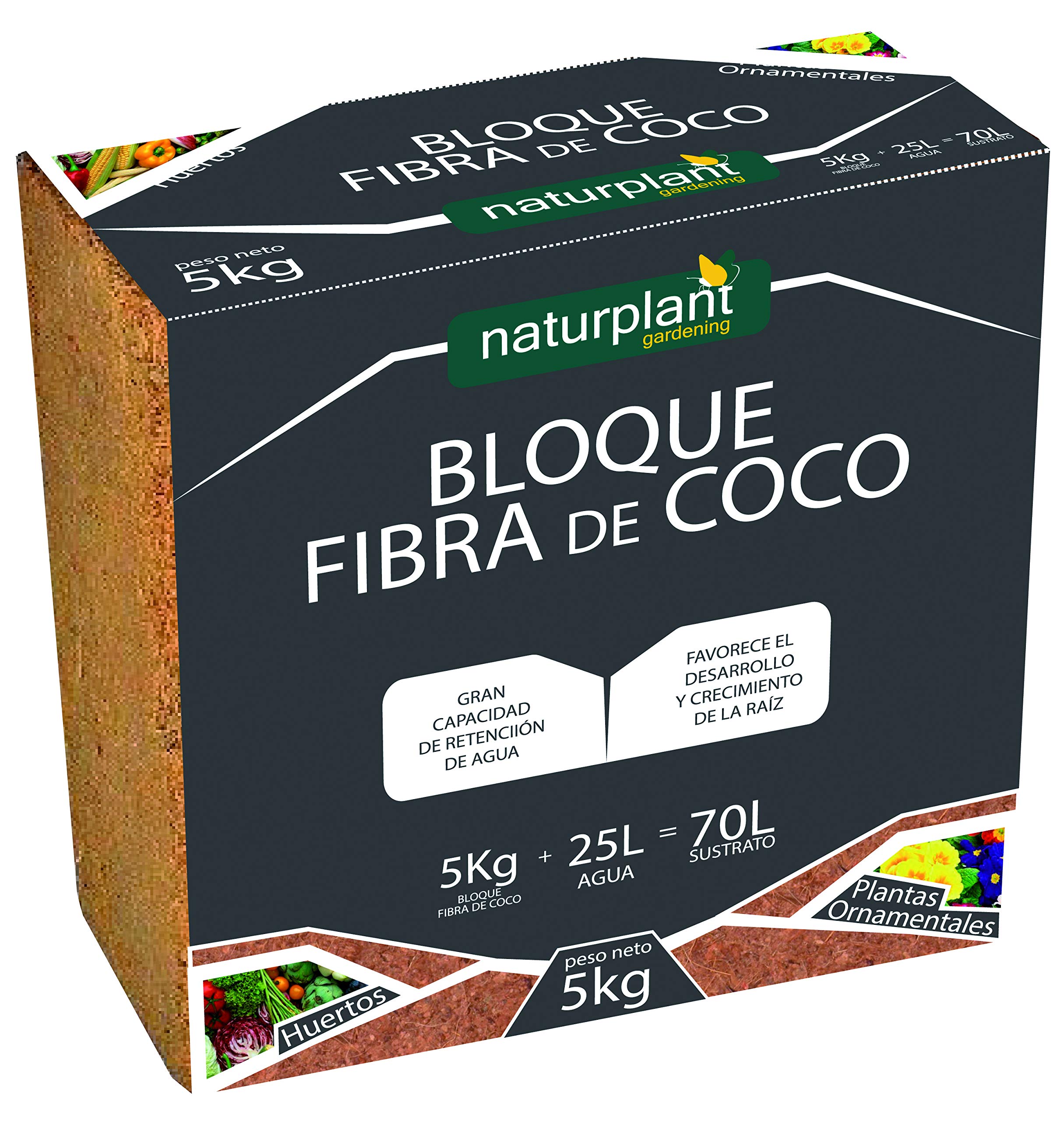 SUSTRATOS ECOLOGICOS - Bloque Fibra DE Coco 5KG 70L SUSTRATO - Coco Grow (5)