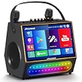 PRONEXT Karaoke Machine with Lyrics Display Screen for Adults, Bluetooth Speaker with 2 Rechargeable UHF Mics, 14