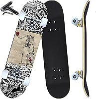 Vista 13 de Patinetas longboard completas para principiantes, niñas, niños, jóvenes, adolescentes, adultos, de 31x8 pulgadas, patinetas de 7 capas de madera