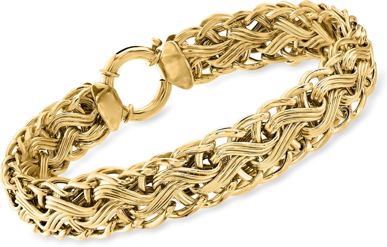 Ross-Simons 18kt Gold Over Sterling Woven-Link Bracelet