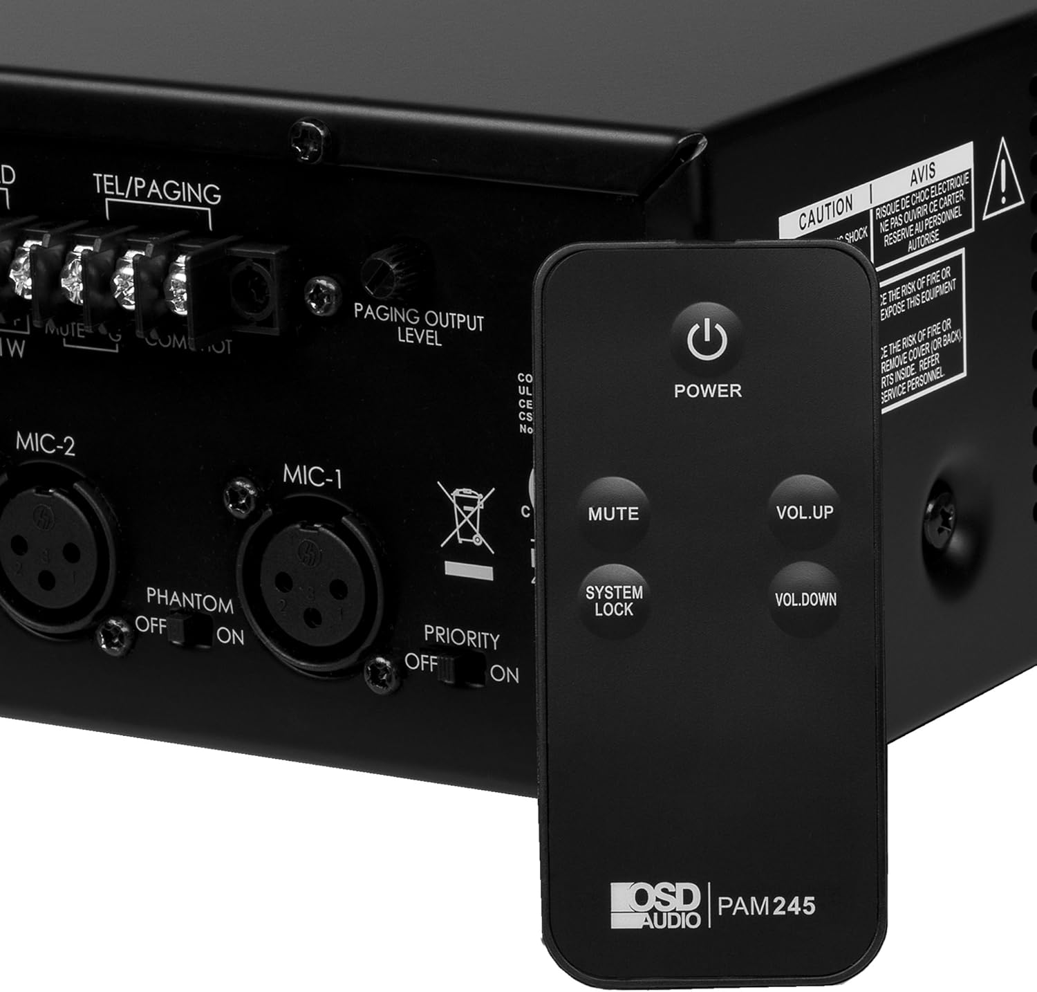 OSD Audio 240W Commercial Amplifier – 70V High Power Class D XLR Input, PAM245