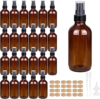Sponsored Ad - GIVAMEIHF 4oz Amber Glass Spray Bottles Mist Sprayer Set of 24,Empty Small Spray Bottle Fine Mist Spray Ref...
