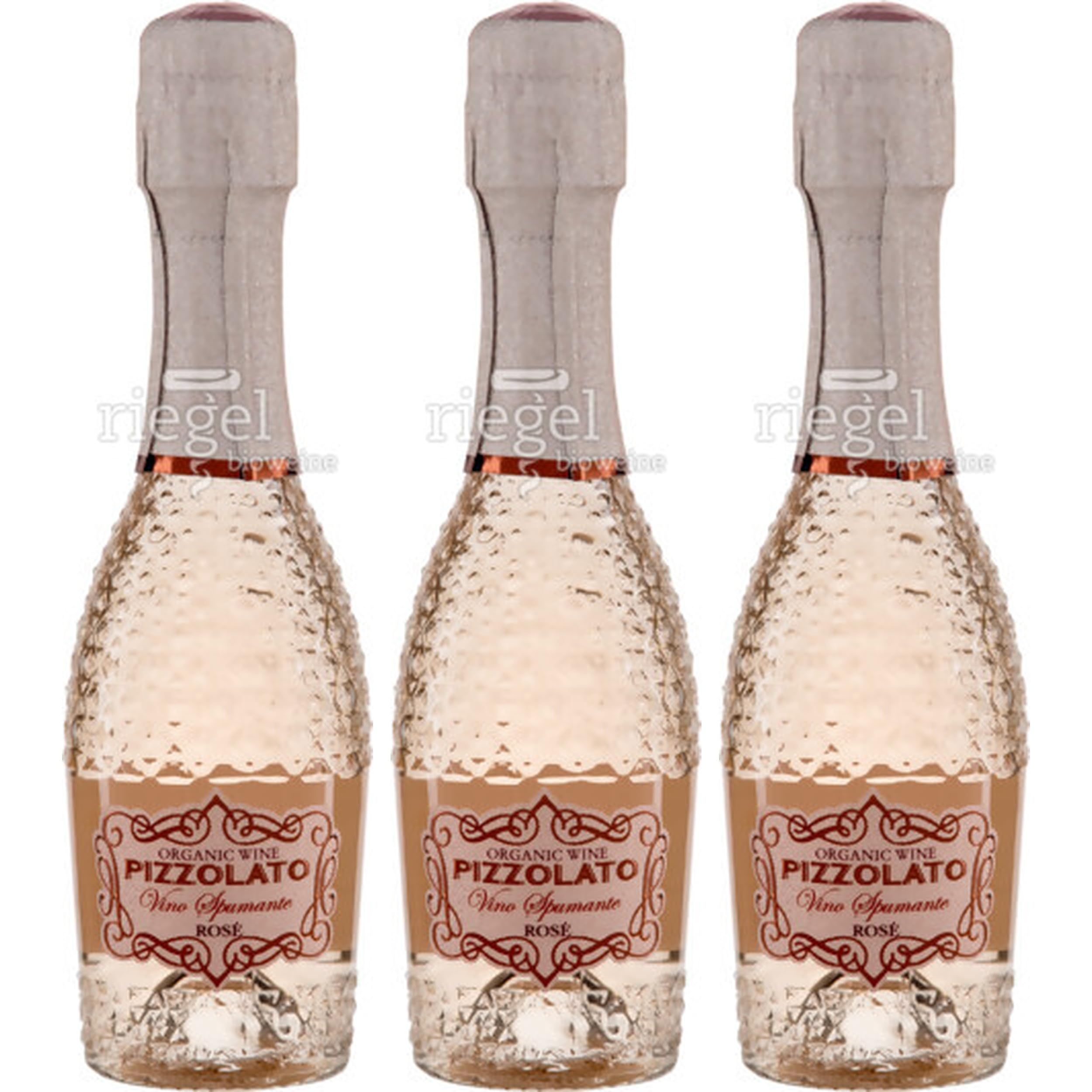 Cantina Pizzolato M-USE Rosé Spumante Mini Sekt extra trocken BIO Italien inkl. FeinWert E-Book (3 x 0.20 l)
