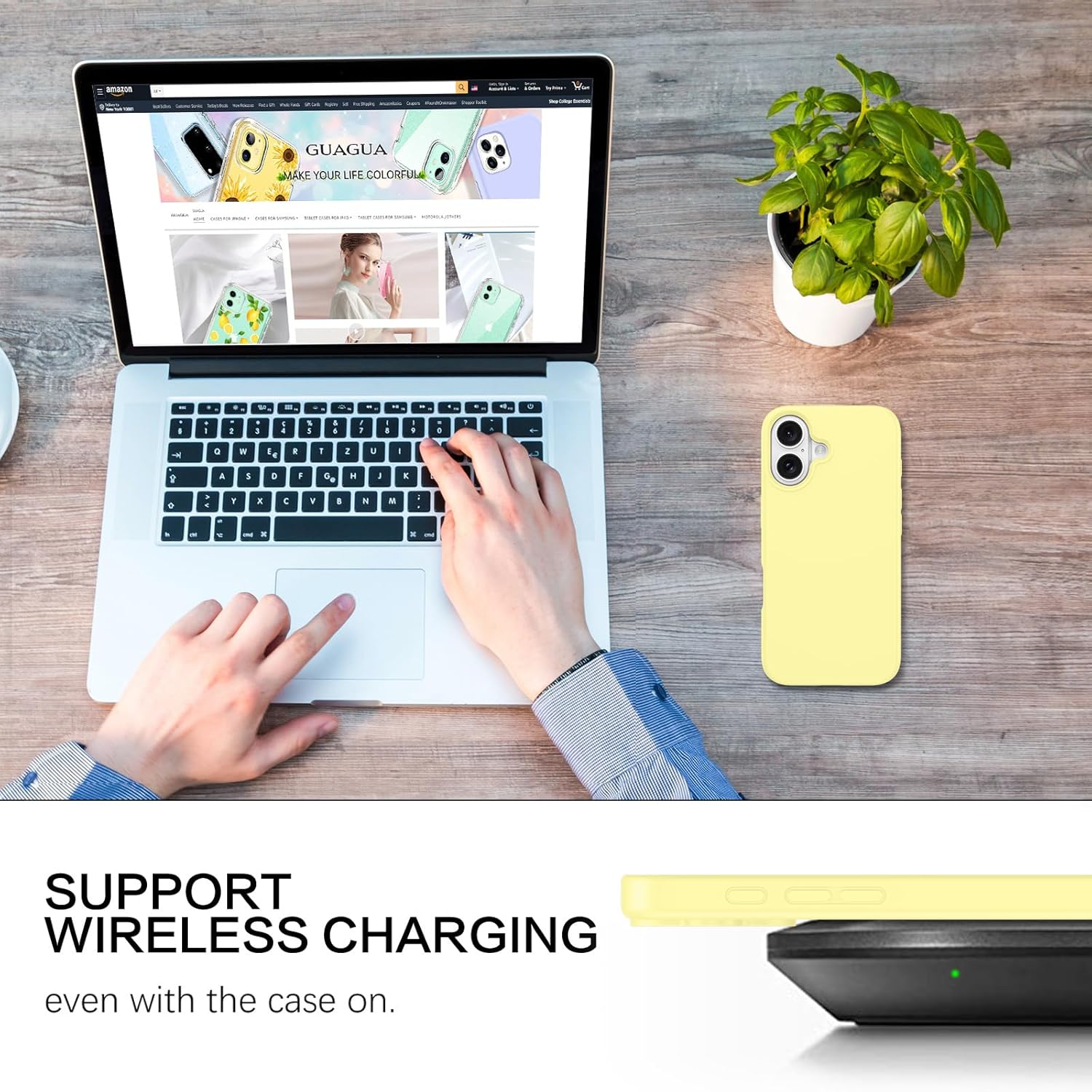 GUAGUA Case for iPhone 16 Yellow Liquid Silicone Soft Gel Rubber Slim Thin Microfiber Lining Cushion Texture Cover, Shockproof Protective Anti-Scratch Phone Case for iPhone 16, Butter Yellow - Image 6