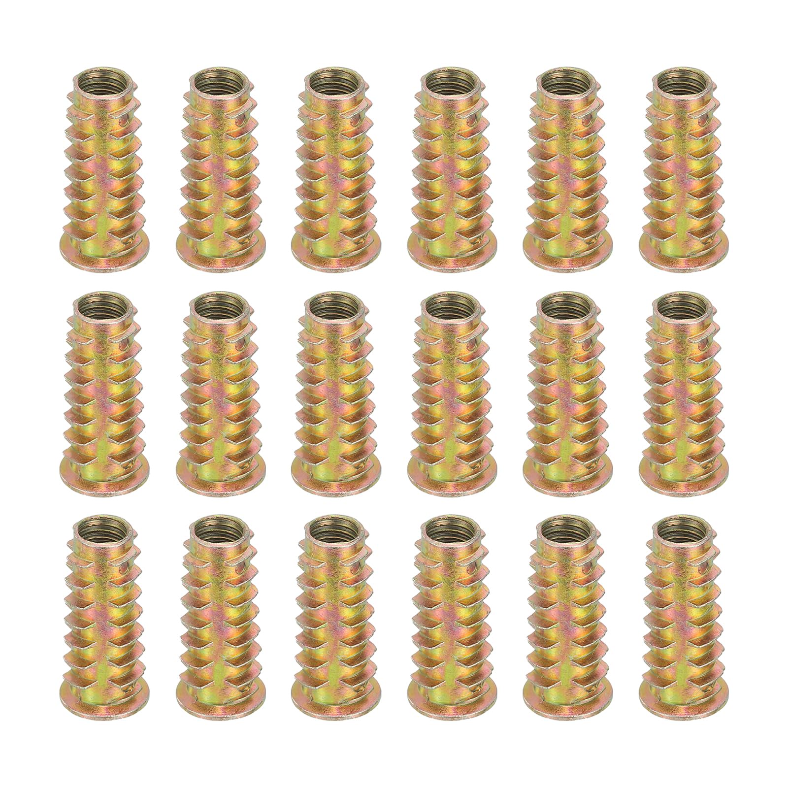 sourcing map 18 Pcs Threaded Inserts for Wood, Zinc Alloy M8 Thread Inserts Nuts Hex Socket Drive Screw 30mm Length for Furniture, Cabinet, Tables and Chairs