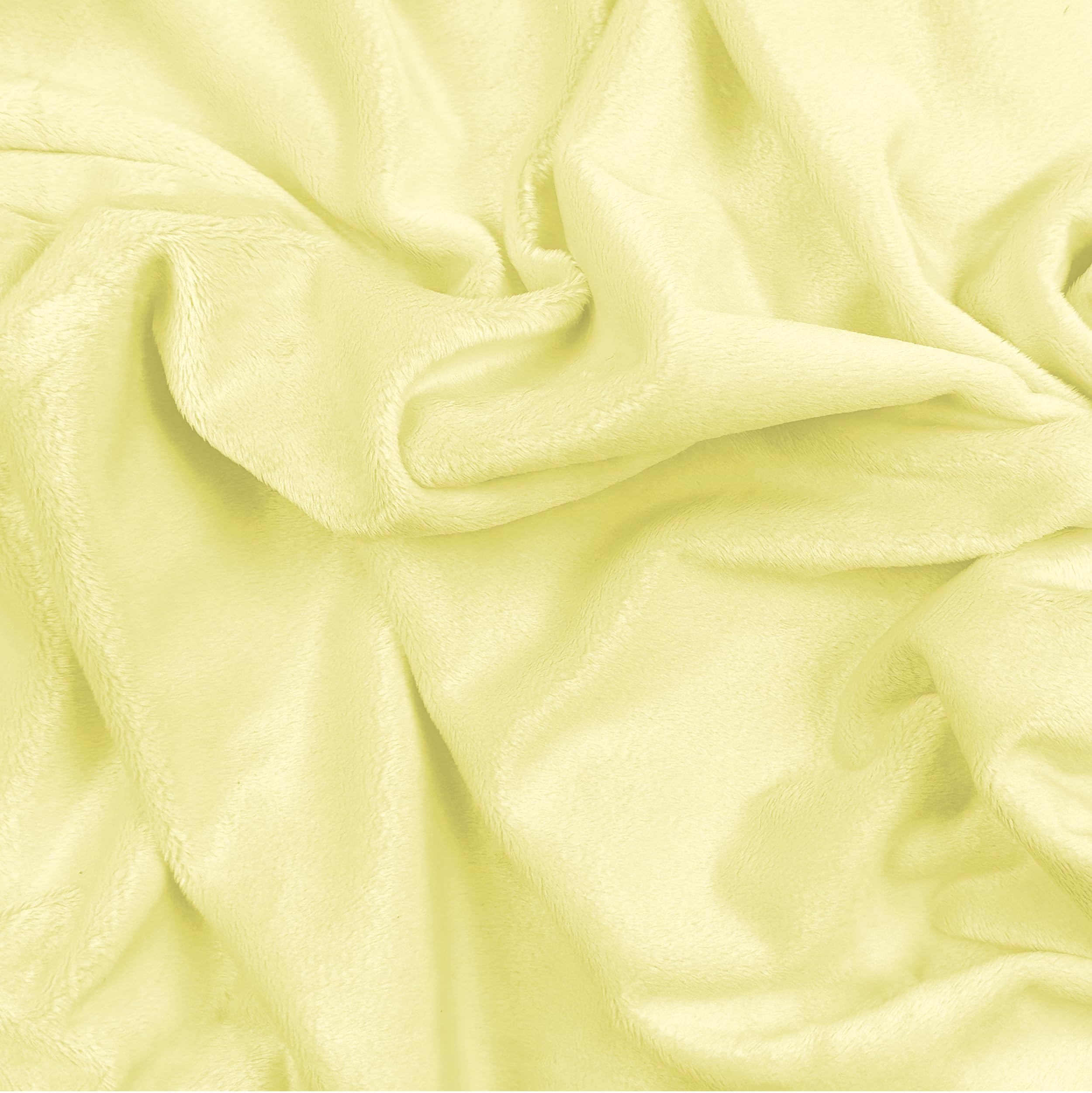 Barcelonetta | Minky Fabric | Plush, Super Soft, Cuddle | Solid Minky | by The Yard | 60" Wide | Baby Blanket, Change Station Cover, Pillow, Scarf, Beanie (Banana, Half Yard)
