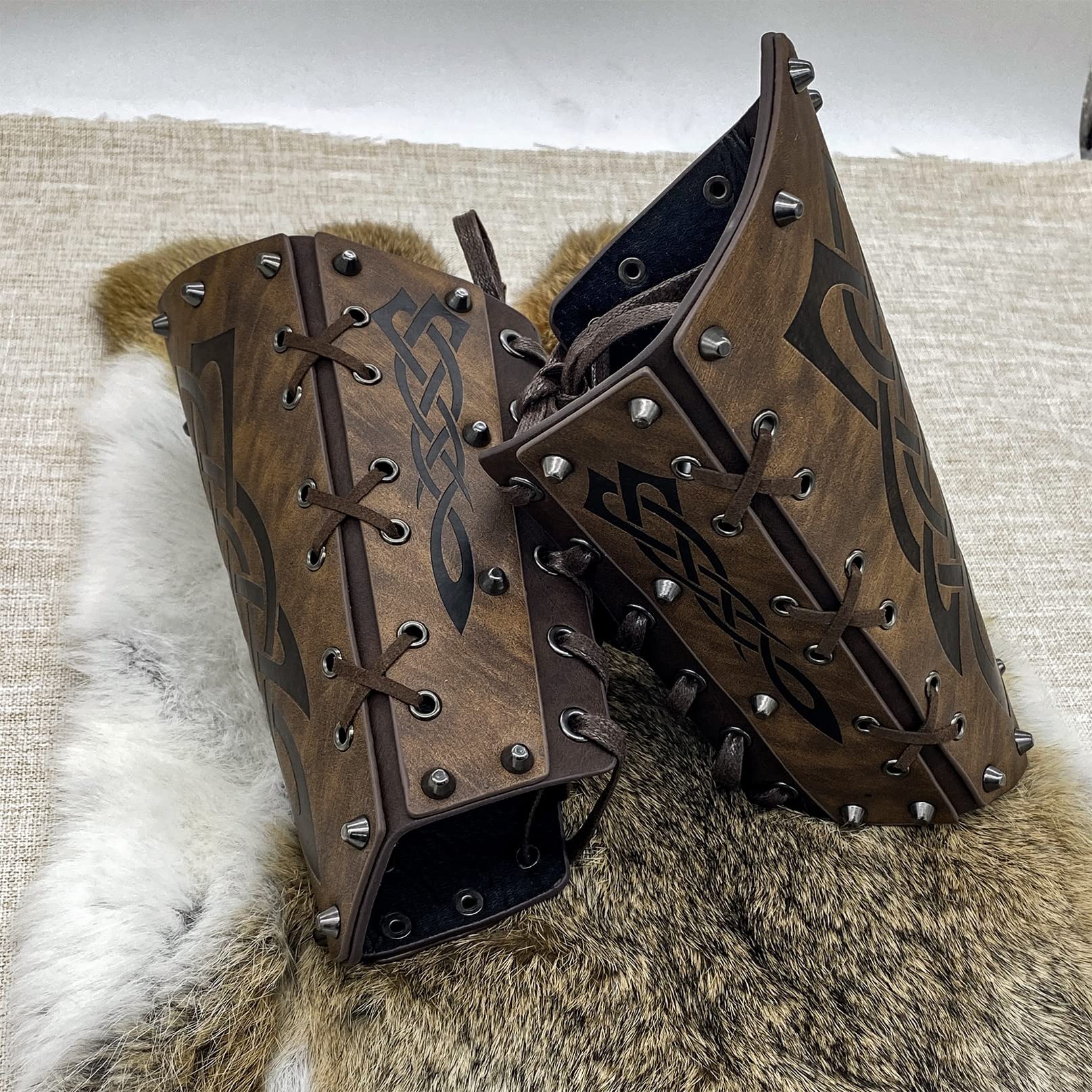 Garde de bras de tir à l'arc, brassard en cuir rétro médiéval, bracelet de gant de Viking, costume de Cosplay de LARP d'armure de bras de la Renaissance nordique
