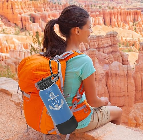 Miniatura 43 de Botellas de agua personalizadas con tapa abatible y pajilla, termo deportivo personalizado de acero inoxidable grabado, monograma personalizado