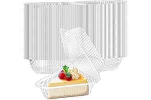 TOFLEN 100-Pack Clear Triangular Clamshell Pie Slice Containers