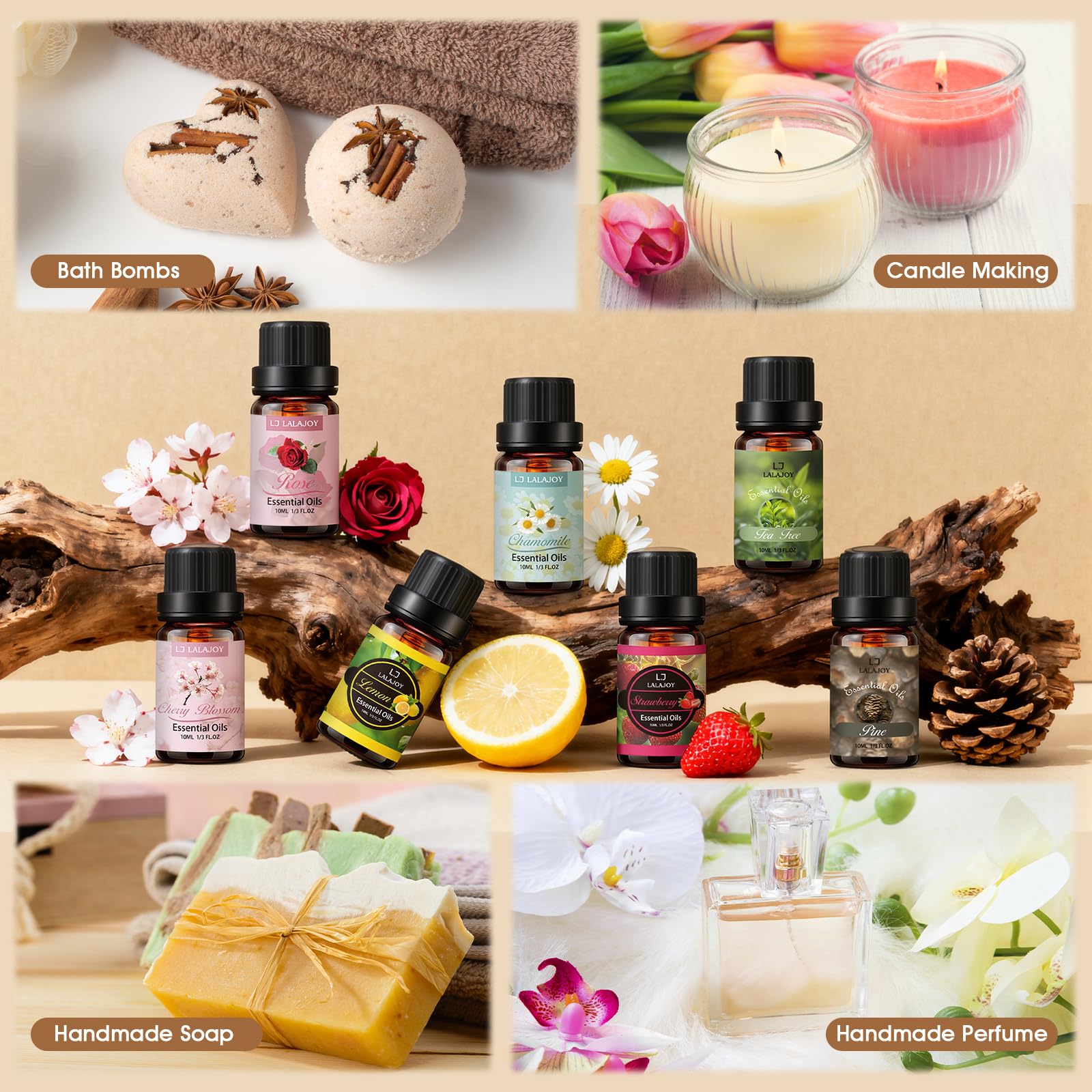 Ätherische Öle Set - 40 * 10 Ml Ätherische Öle für Diffusor, 100% Natural Reines Natürliches Duftöl-Set für Massageseife, Kerzen, Badebomben, Heimpflege, Aromatherapie, Luftbefeuchter, Geschenke