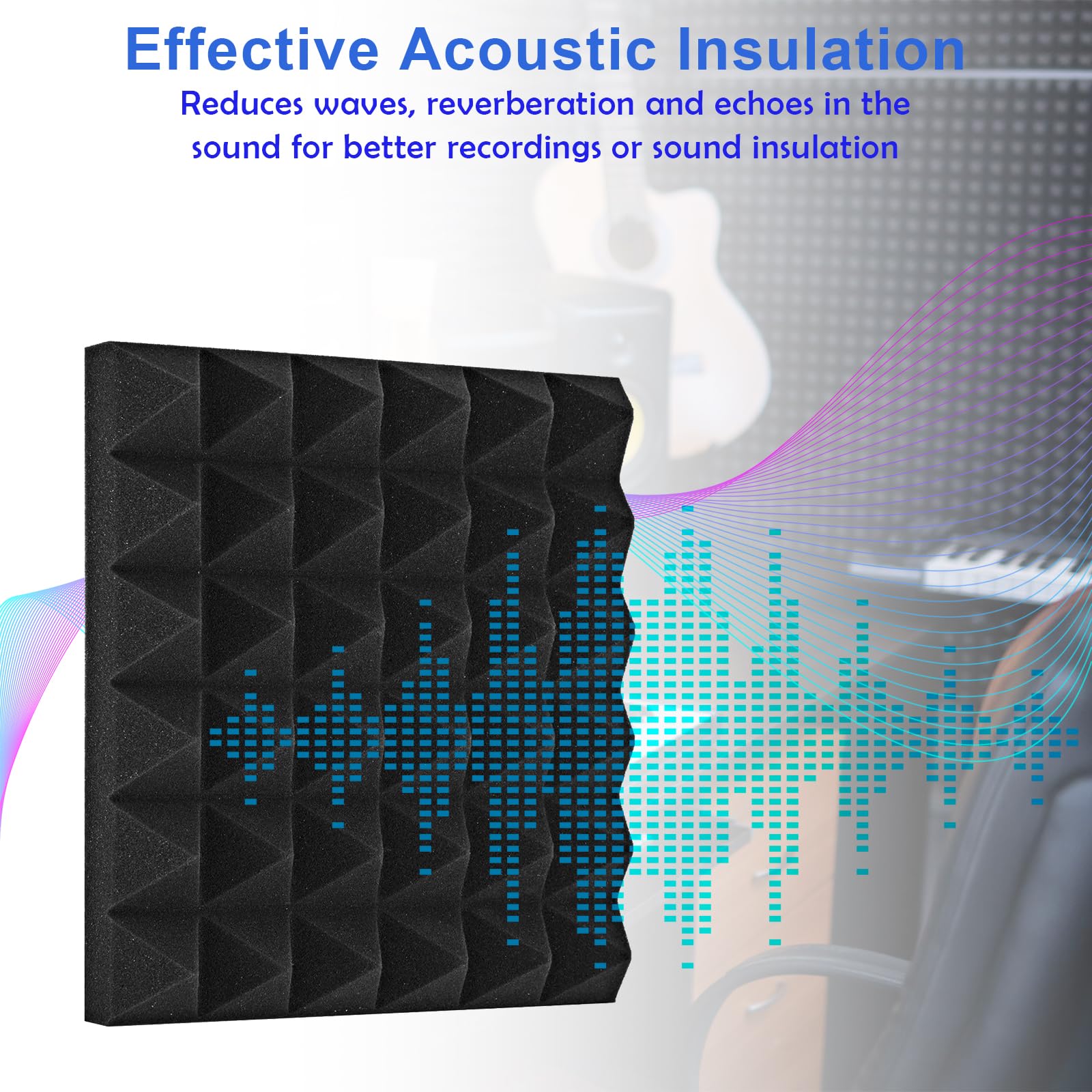 Lot De 12 Panneaux Mousse Acoustique Autocollants - Isolation Phonique 3D Pour Studio, Bureau Et Gaming