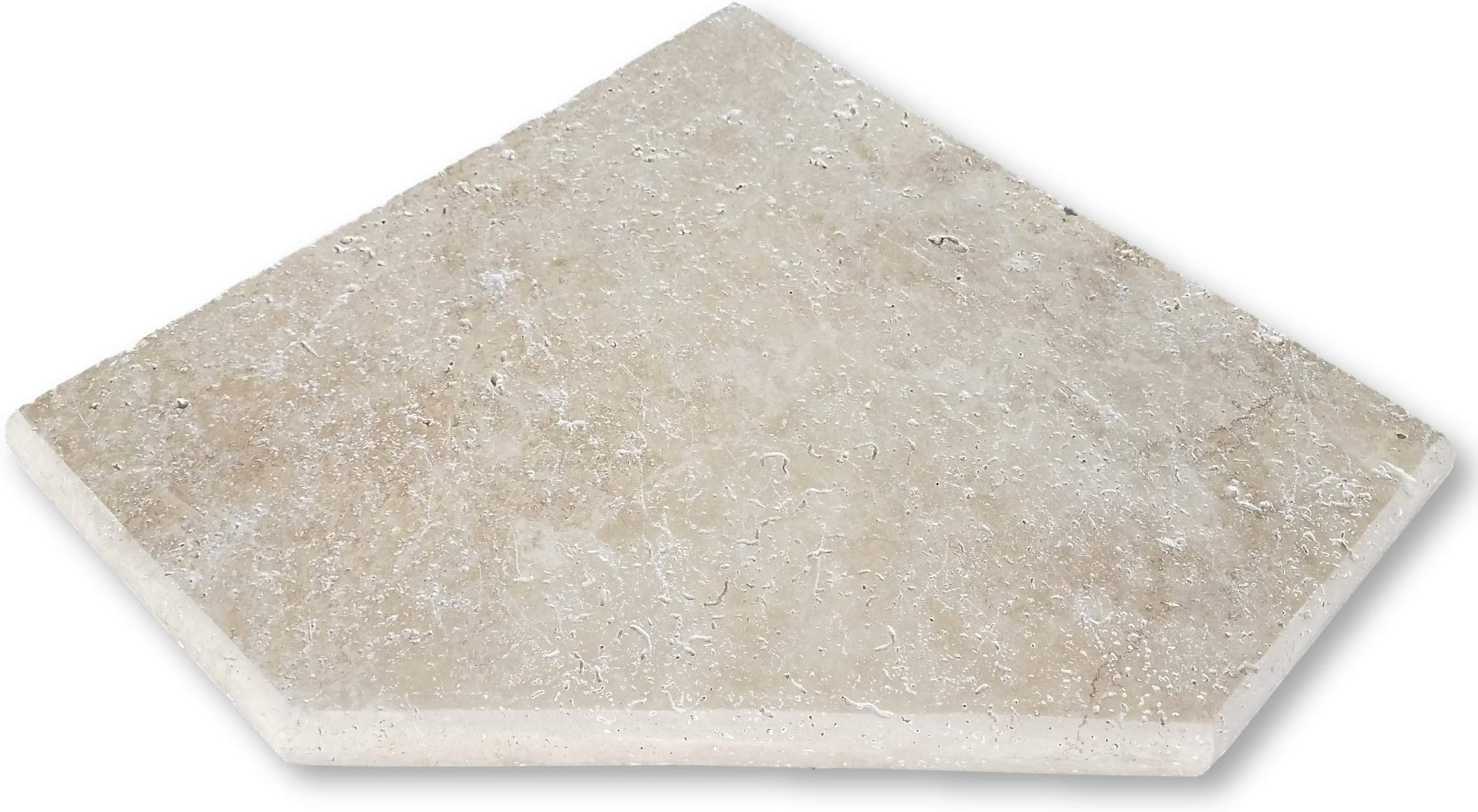 16" Travertine Shower Corner Seat (Ivory XA) Natural Stone Bathroom Wall Bench - Foot Rest for Shaving