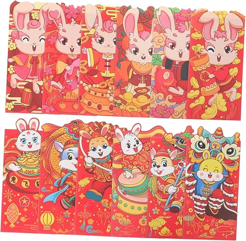 LALAFINA 12pcs 2023 2023 Red Envelope Year Hongbao Bags Red Envelopes Chinese 2023 Lucky Money Bag Chinese Money Envelope Lucky Money Pocket China