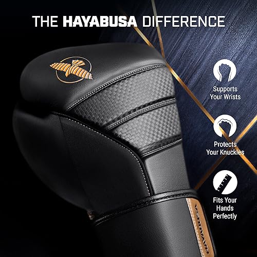 Miniatura 2 de Hayabusa Guantes de boxeo T3 para hombres y mujeres, protección de muñeca y nudillos, cierre de velcro doble X, soporte de muñeca con férulas y
