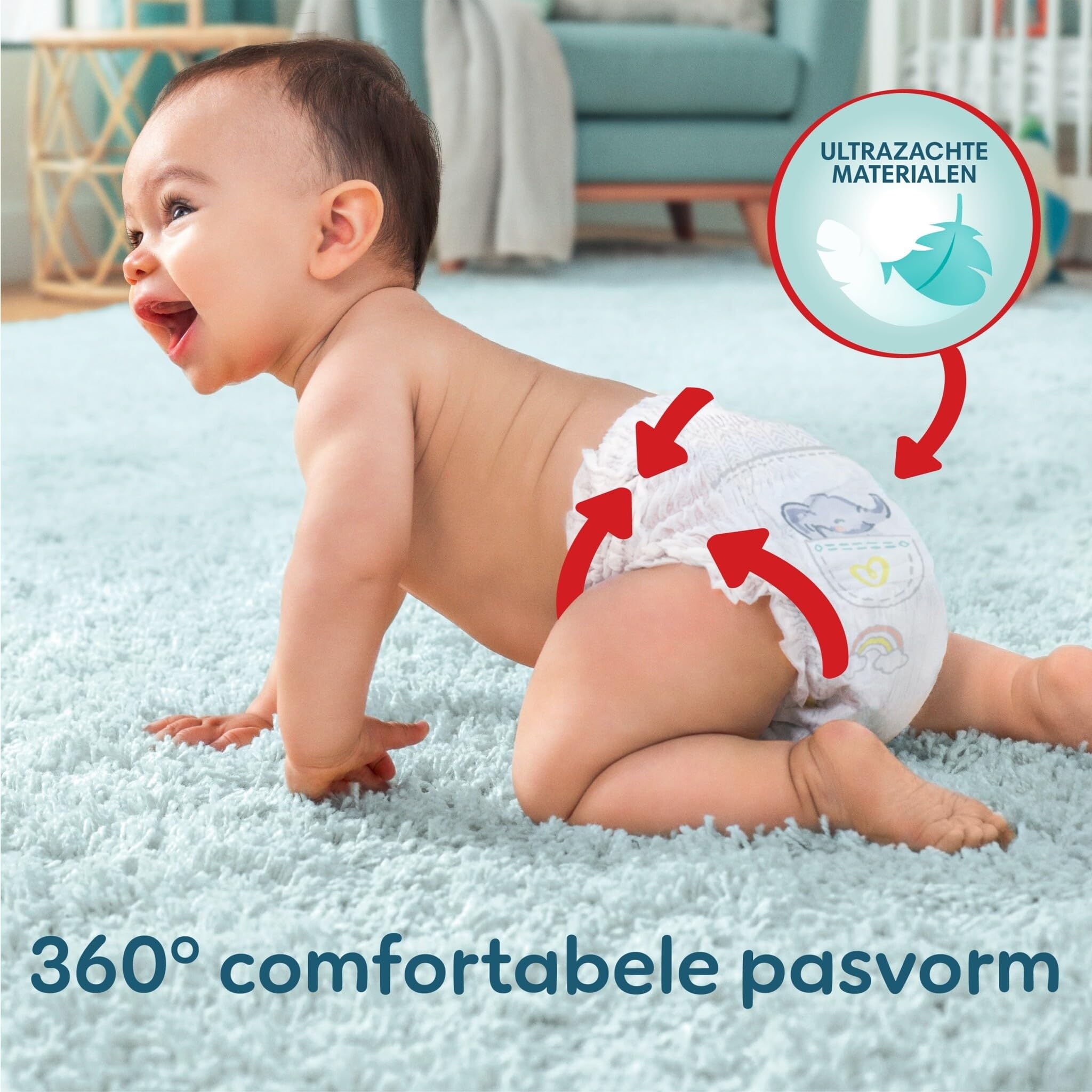 Pampers Pantalones de protección premium talla 5, 144 pañales, 12 kg – 17 kg, comodidad y protección con los pantalones Pampers para un fácil ajuste | 11-17 kg. Nuestra Mejor Comodidad Y Protección. Mantiene 360° y barreras antifugas suaves. Paquete de 1
