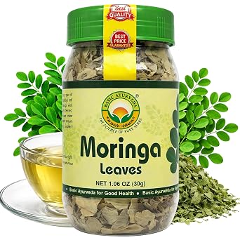 Basic Ayurveda Moringa Leaves | 1.06 Oz 30g | Natural Dried Drumstick Leaves | Supports Digestion & Immunity | Ideal for Herbal Tea, Smoothies & Daily Wellness | Non-GMO & Vegan