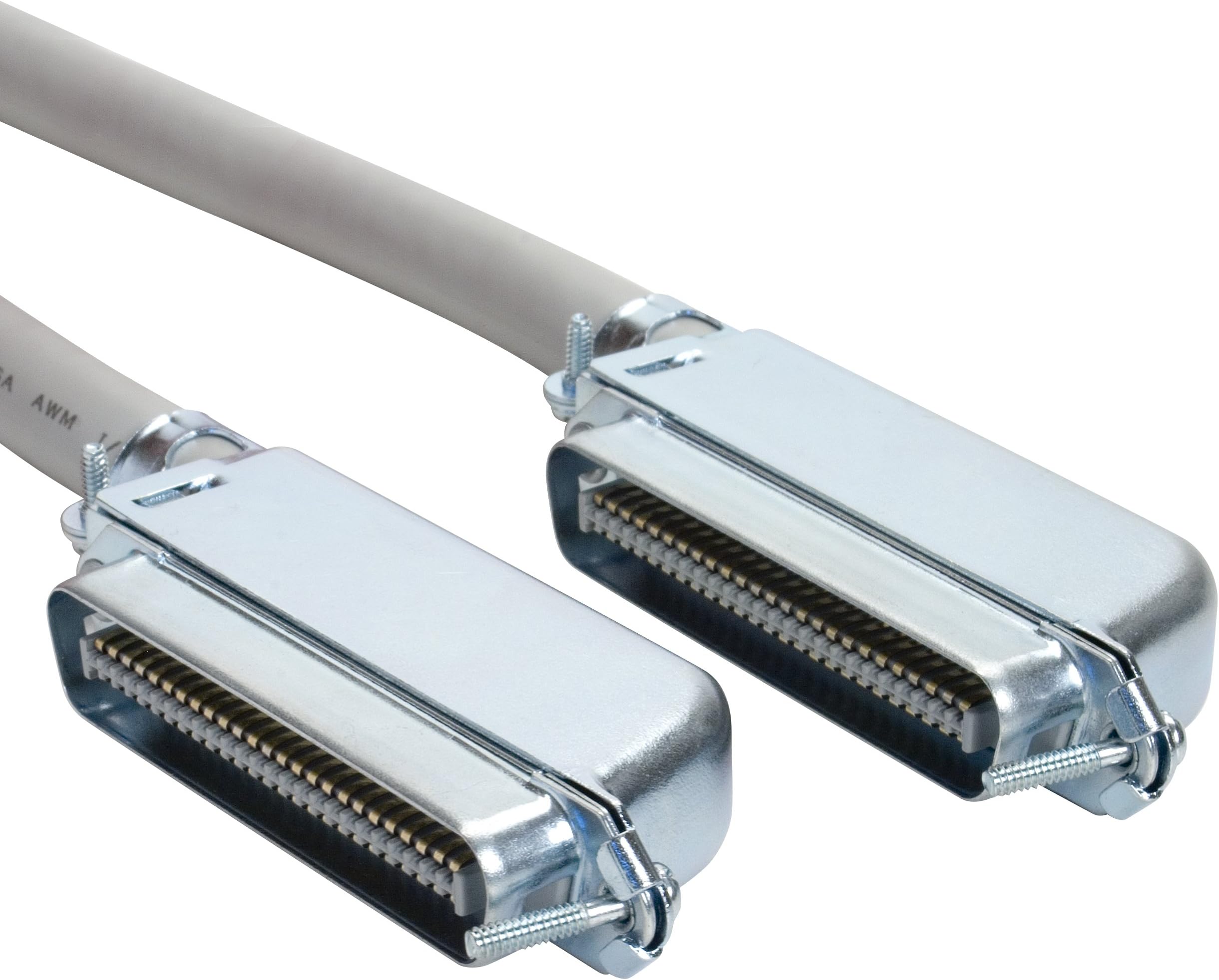Amphenol MP-5T90MMUNNA-010 Cat3 25-Pair Telco Cable, 90 Degree, 50-Pin RJ21, Male, 10', Gray