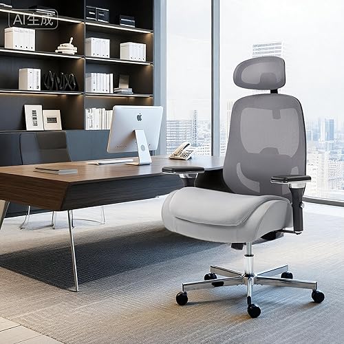 Miniatura 8 de Silla de oficina grande y alta de 450 libras, silla ejecutiva resistente con brazos 4D, silla ergonómica de escritorio para computadora, silla