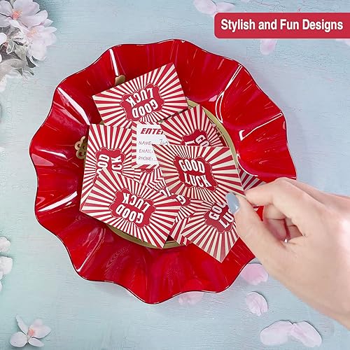 Miniatura 5 de 300 tarjetas de entrada para rifa - Tarjetas de formulario de entrada de 3.5 x 2 pulgadas para concursos, rifles, ferias, urnas, 5050, tambor de