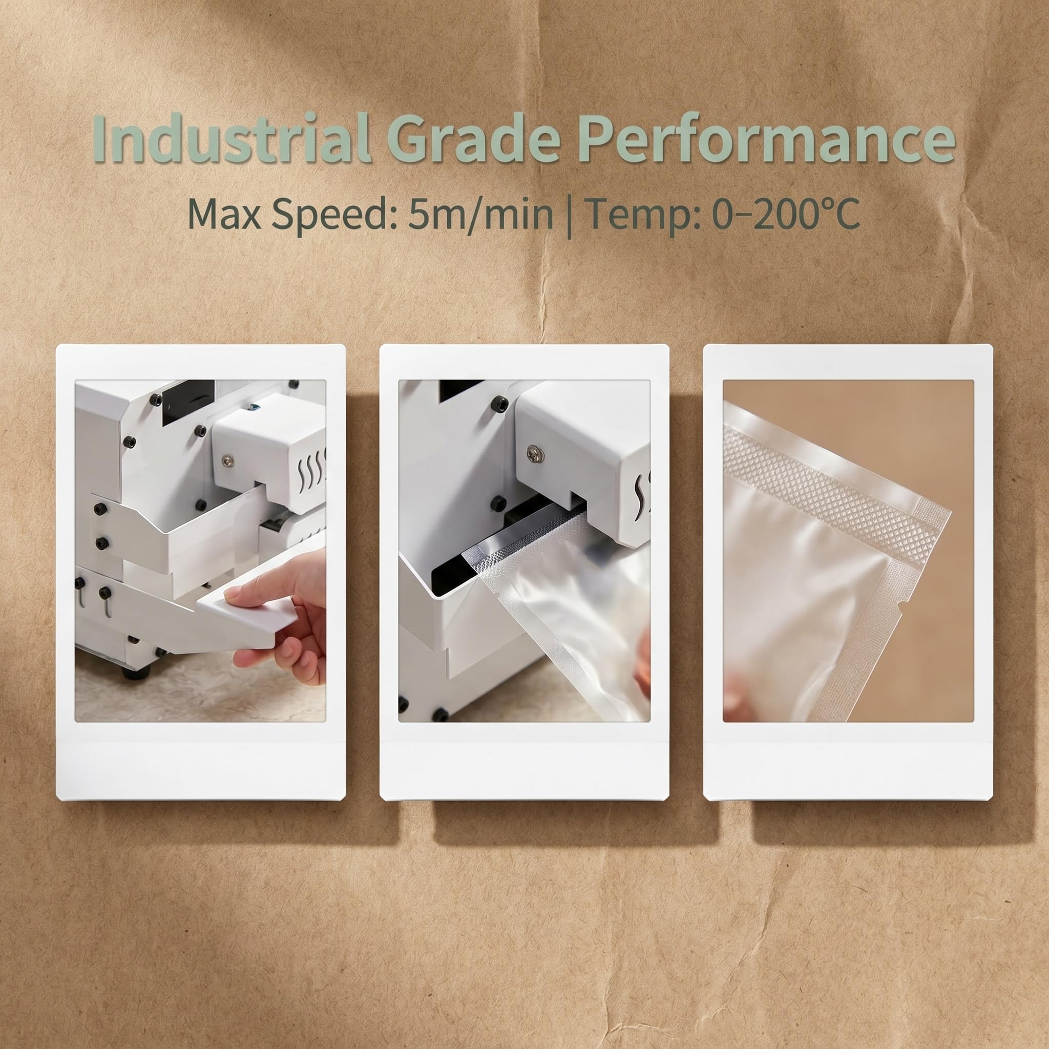 Máquina Comercial De Sellado Térmico De Bolsas, Selladora Totalmente Automática De 80 W Para Envasado De Dulces, Temperatura Y Velocidad Ajustables, Velocidad Del Rodillo De 5 Metros/minuto, Para