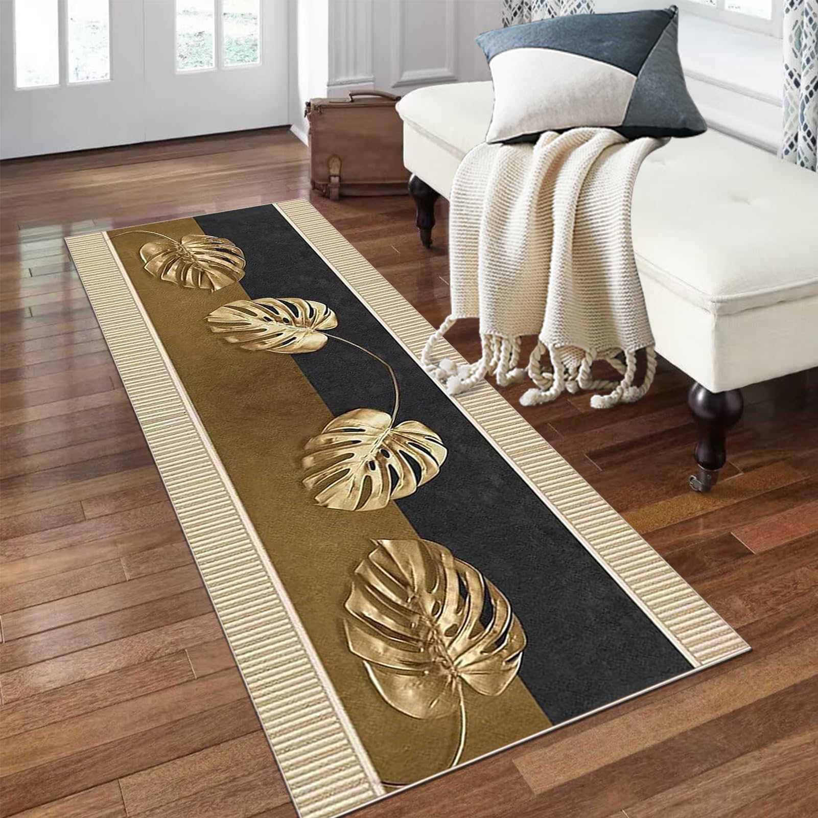 Tapis de couloir moderne 40x60 cm antidérapant et lavable