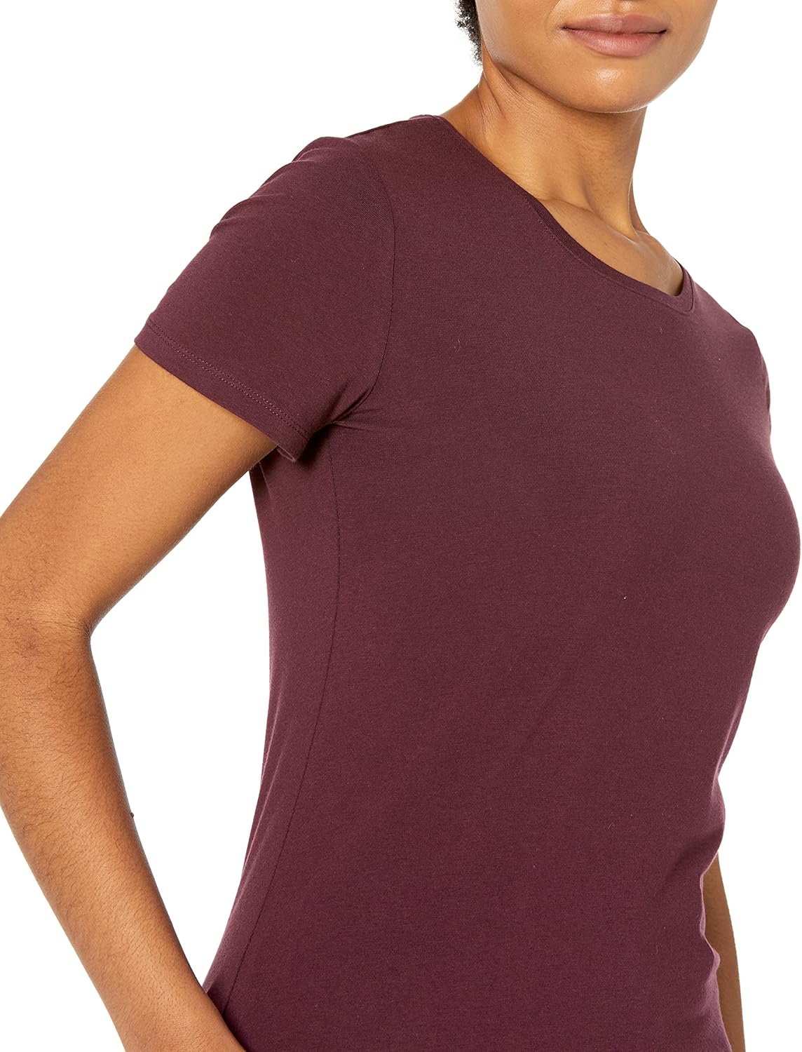 Amazon Essentials Women's Classic-Fit Short-Sleeve Crewneck T-Shirt, Multipacks 2 Burgundy/Navy Small