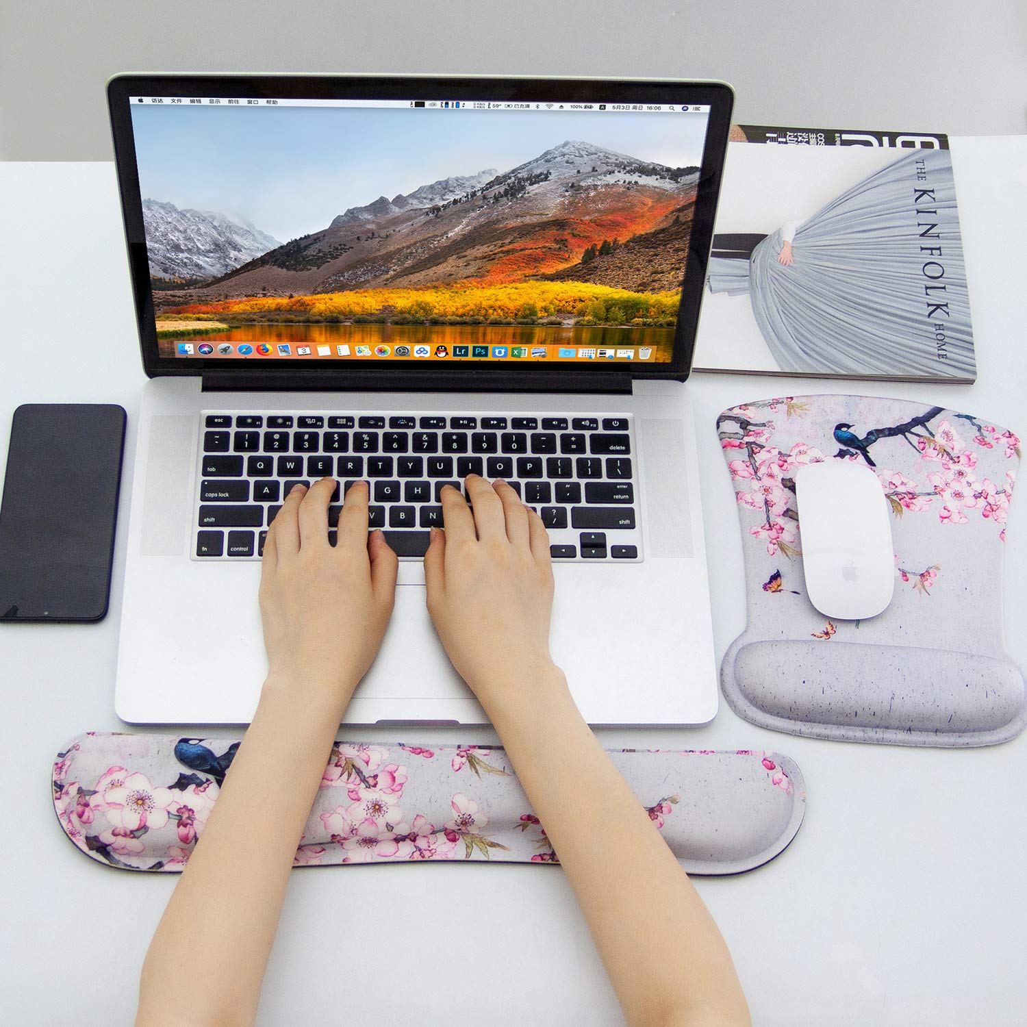 Tastatur- & Maus-Handgelenkauflage Set Mit Memory-Foam – Ergonomisch, Rutschfest, Sonnenuntergangsdesign