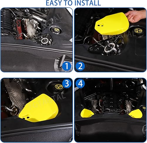 Miniatura 10 de Cubierta de torre de puntal trasero compatible con Chevrolet Corvette C8 Stingray 2020-2023, cubierta de panel de protección de torre de ABS con