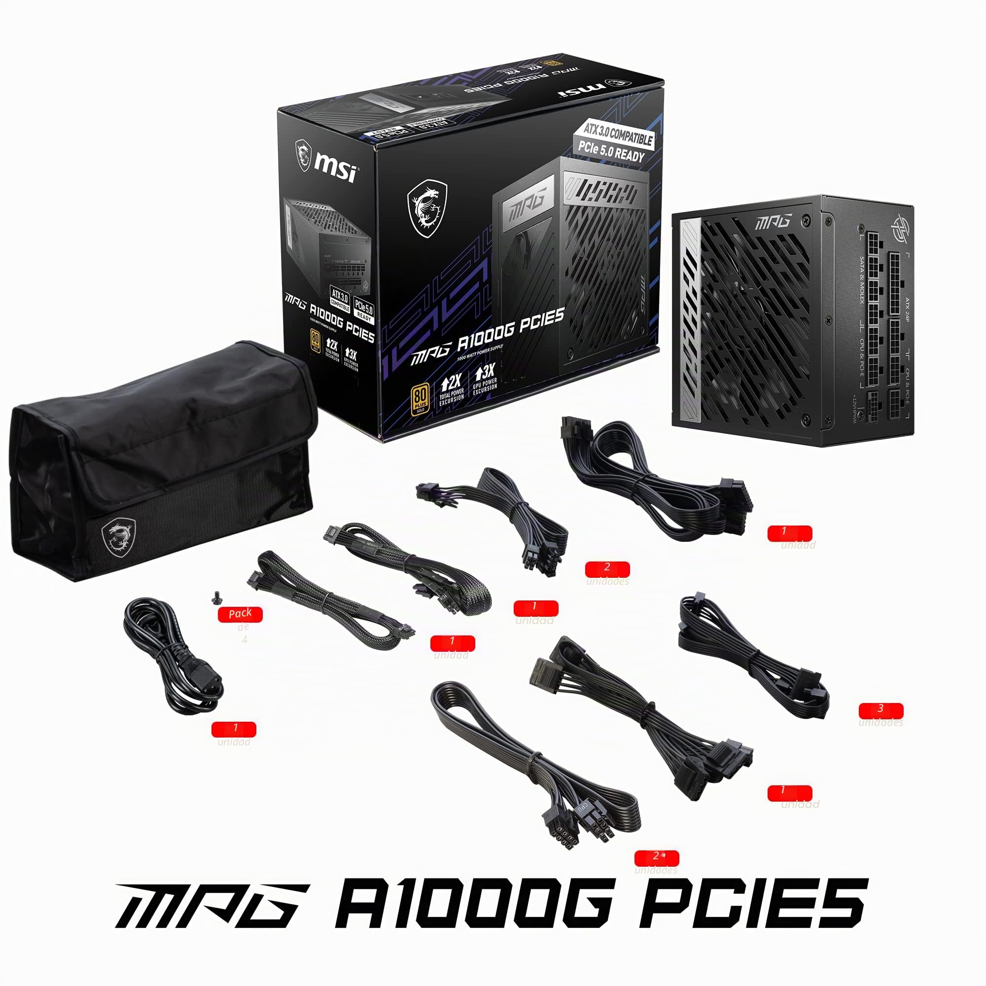 MSI MPG A1000G PCIE5 1000W 80 Plus Gold Full Modular