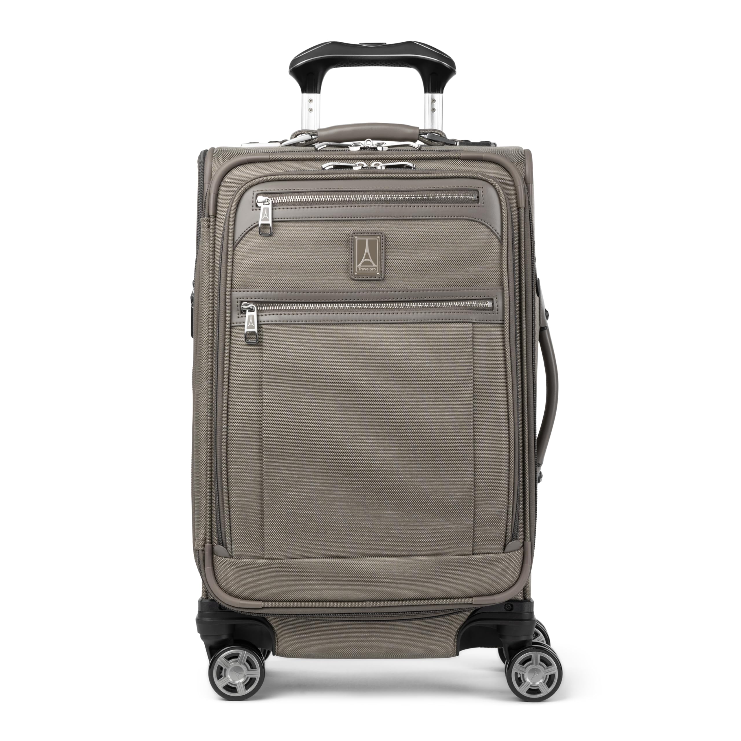 Travelpro Platinum Elite Softside Expandable Checked Luggage, 8 Wheel Spinner Large Suitcase, TSA Lock, Men and Women, Metallic Sand, Carry-On 21-Inch, Platinum Elite Softside Expandable Spinner Wheel