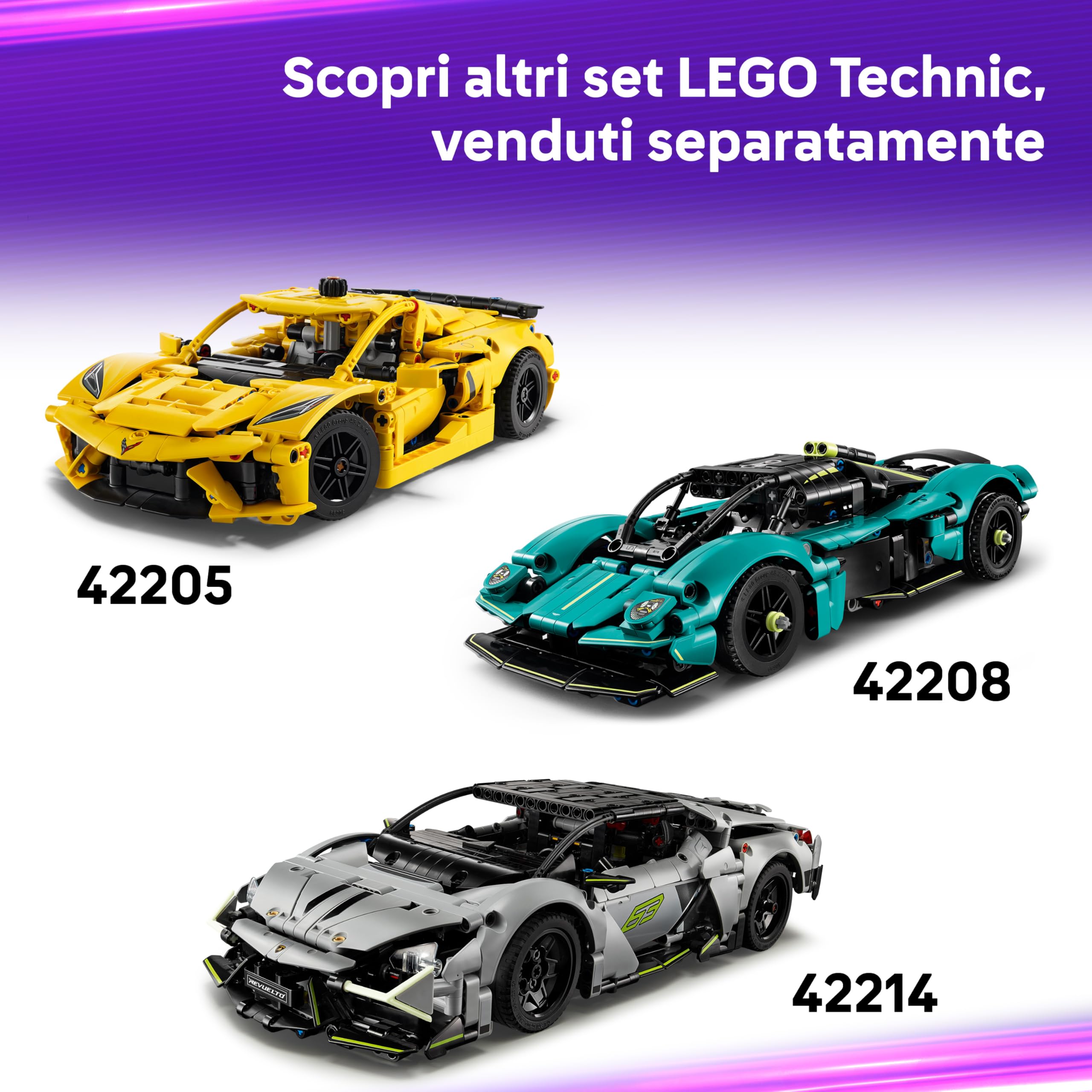 LEGO Technic Ferrari FXX K Macchina Giocattolo - Modello di Auto da Corsa per il Gioco e l'Esposizione con Motore V12, Differenziale e Pistoni Mobili - Idea Regalo per Bambini da 10 Anni - 42212