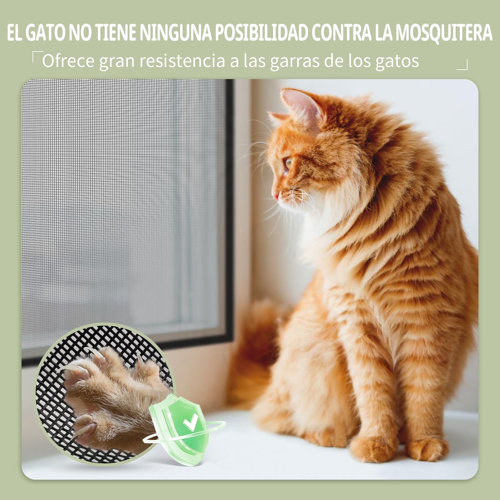 BKSAI Mosquitera Ventana Resistente Gatos Mosquitera Recortable sin Taladrar Reforzada Red Ventana Protección Gatos, 100 * 130cm Mosquitera Resistente a Arañazos Malla para Ventana Anticaída Mascotas