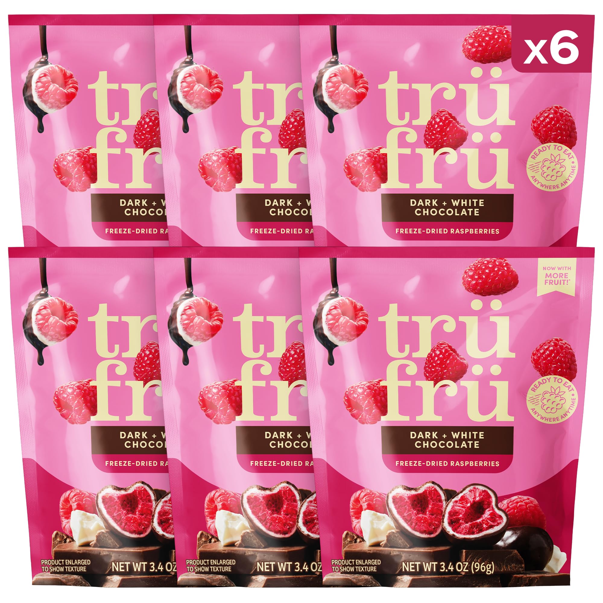 Tru Fru Hyperdried Raspberry In Dark Chocolate, 3.4 Ounce