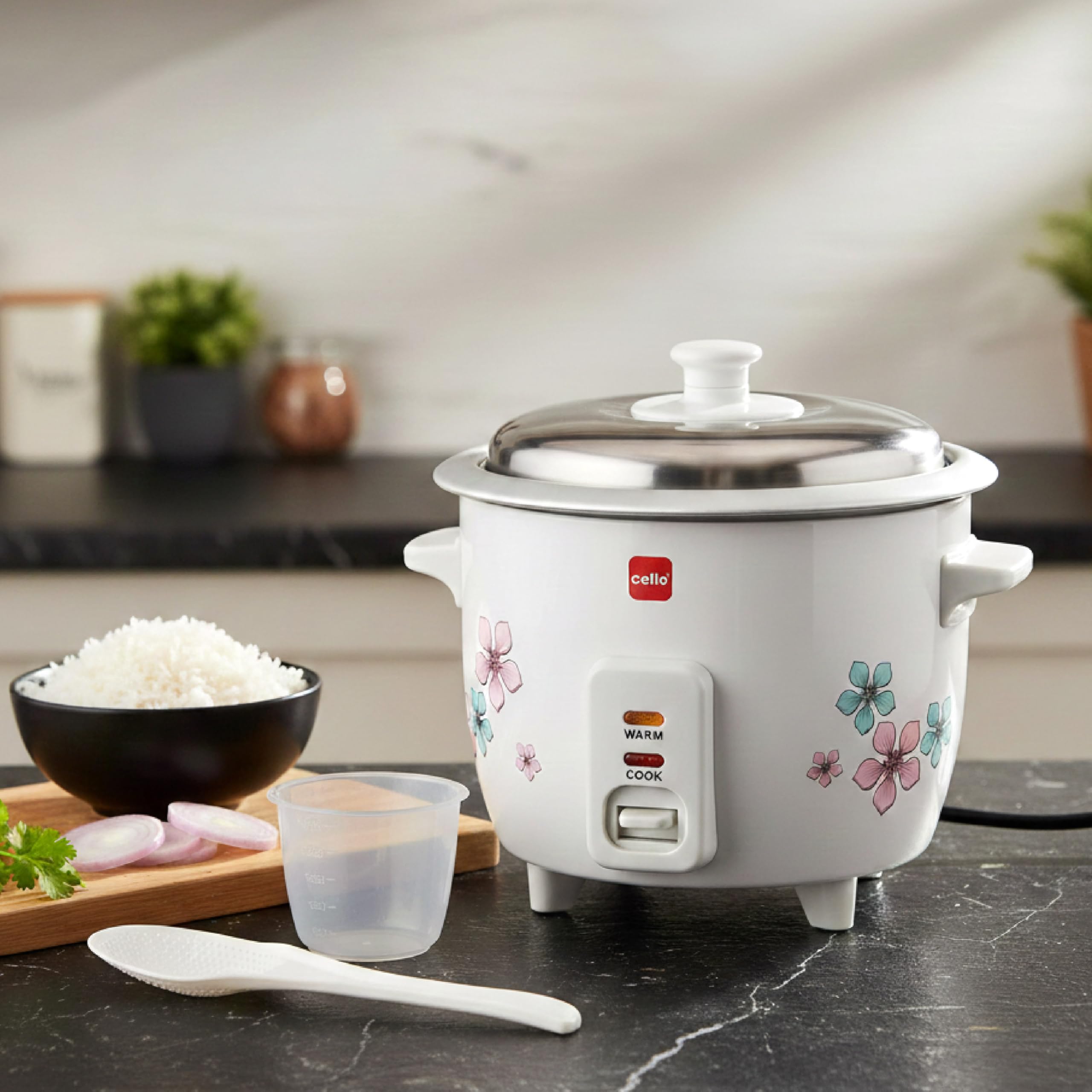 Cello Iris Electric Rice Cooker 600 ml, 500 Watts | One-Switch Design, Removable Non-Stick Pot | Compact & Portable Design, Auto Cook & Keep Warm Function | Perfect For 2 to 3 Family Members-image-35