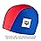 Arena Unisex Junior Unix II Swim Cap for Boys and Girls Ages 6 to 12 Lightweight Stretch Fabric Kids Pool Bathing Cap, One Size, Blue/Red