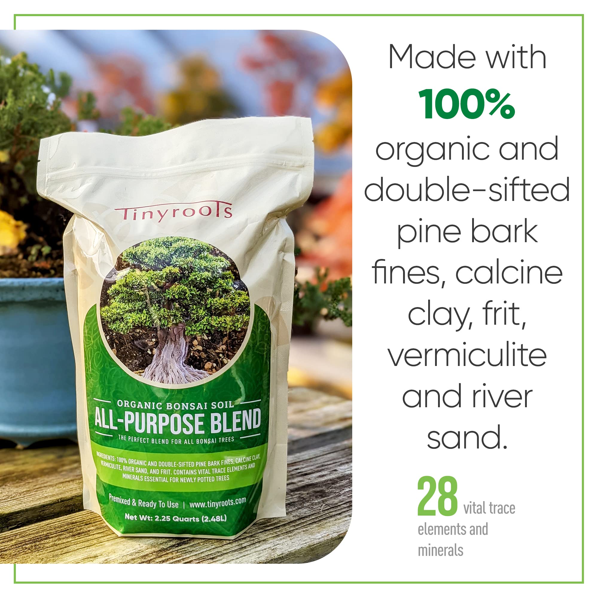 Bonsai Soil Mix by Tinyroots All Purpose Organic Mixed Bonsai Tree