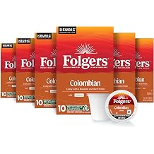 Folgers Colombian Coffee, Medium Roast, Keurig K-Cup Pods, 60 Count | 6 (10 count) boxes, Compatible with Keurig coffee makers