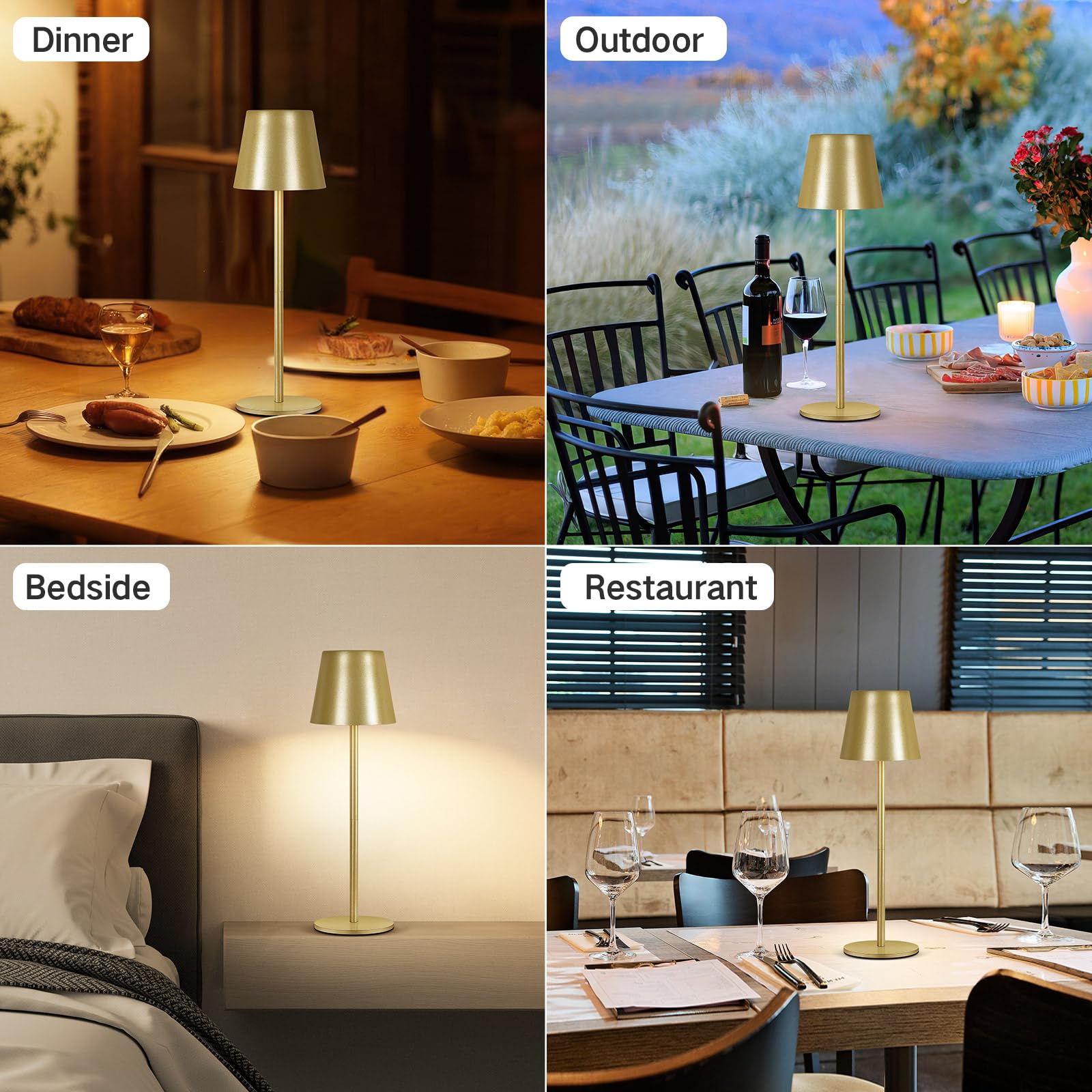 Lampade LED Da Tavolo Ricaricabili - 2 Pezzi, 3 Temperature Colore, 5200mAh, USB-C - Foto 7