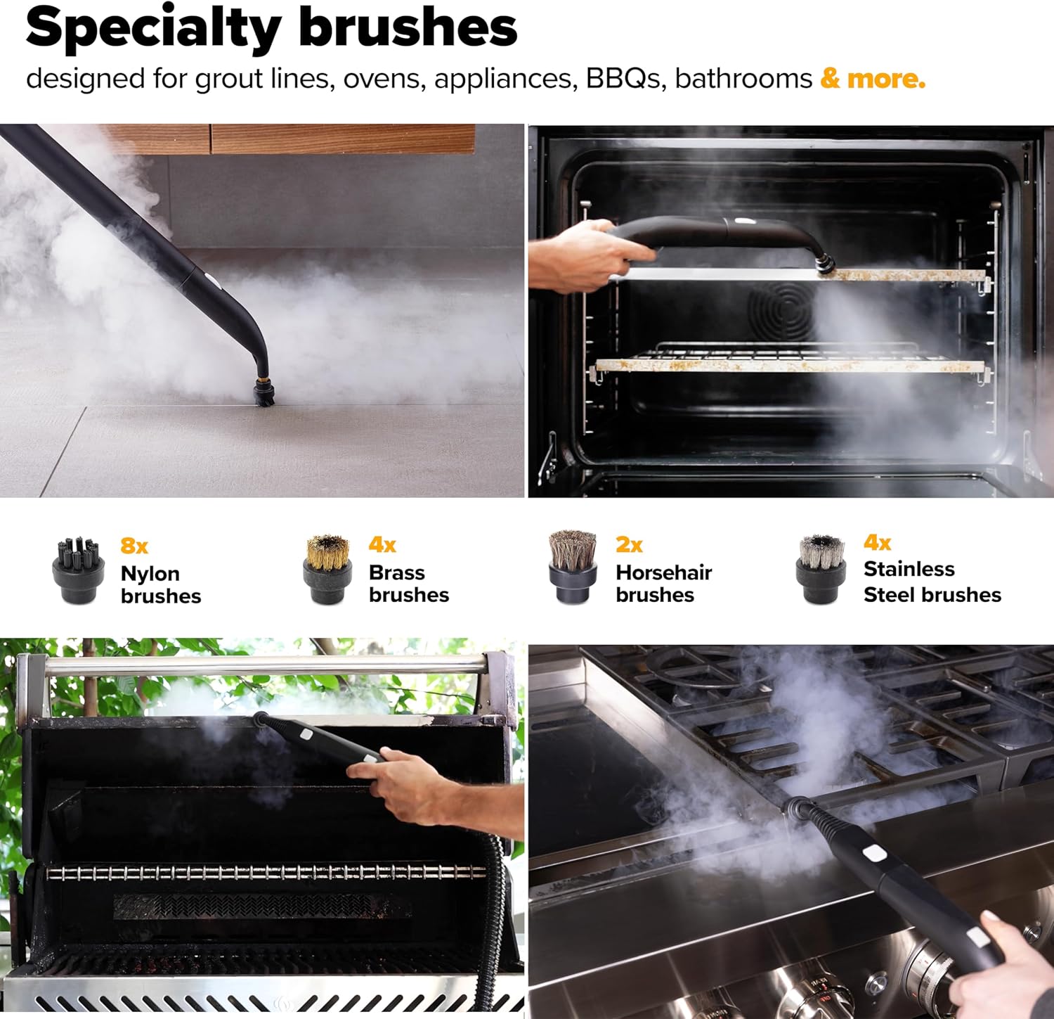 Dupray 24-Piece Steam Cleaning Accessory Kit with Brushes and Cloths
